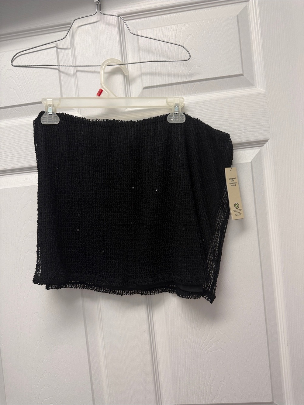 No Boundaries Black Crochet Swim Coverup Tube Top